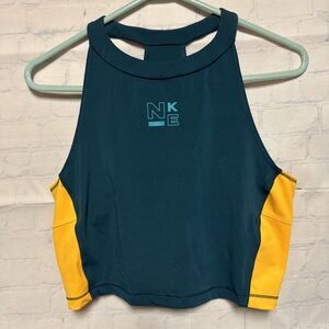 Women’s Nike Pro Dri Fit Tight fit Crop Green and Yelllow Size M tanktop